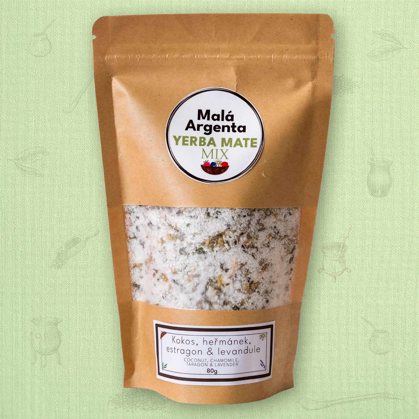 Yerba Mate Mix -Heřmánek, Estragon & Levandule- 80g