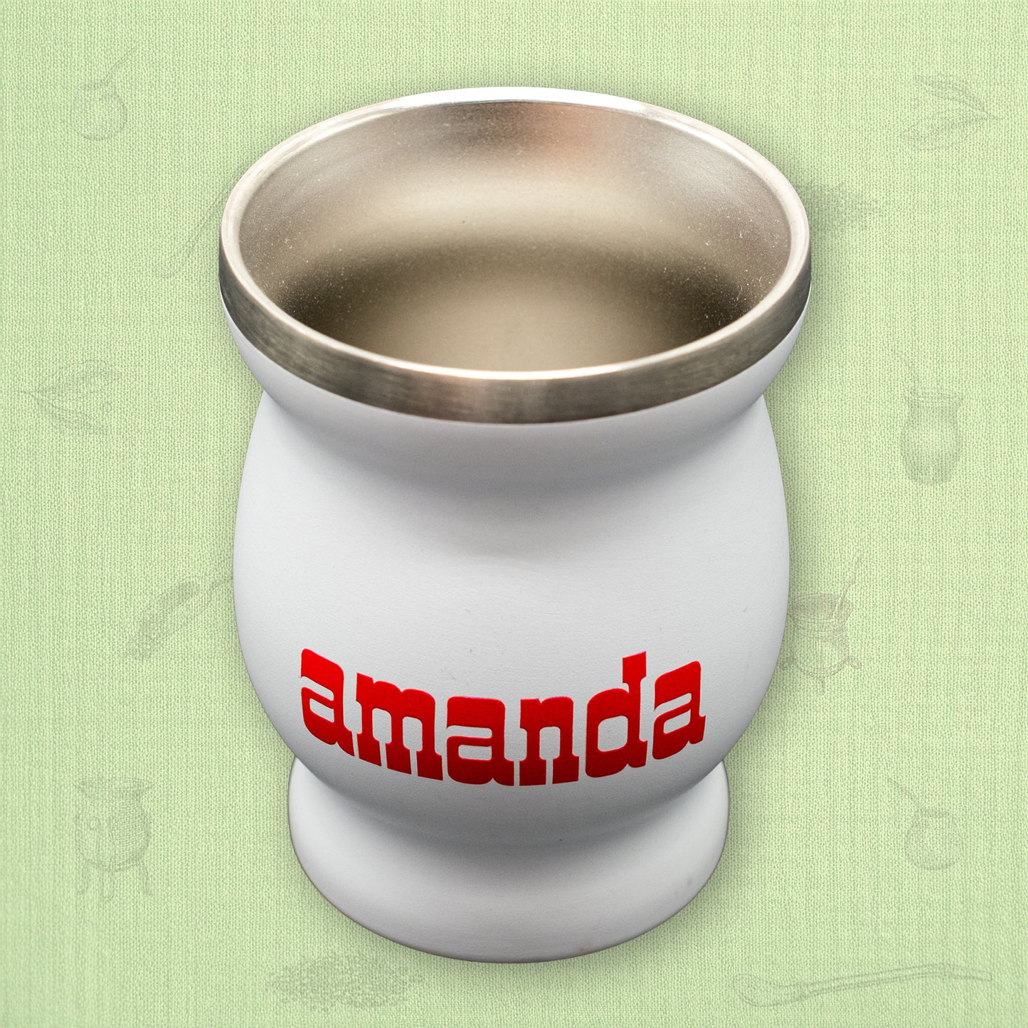 Mate Stainless Steel Amanda -white & red-