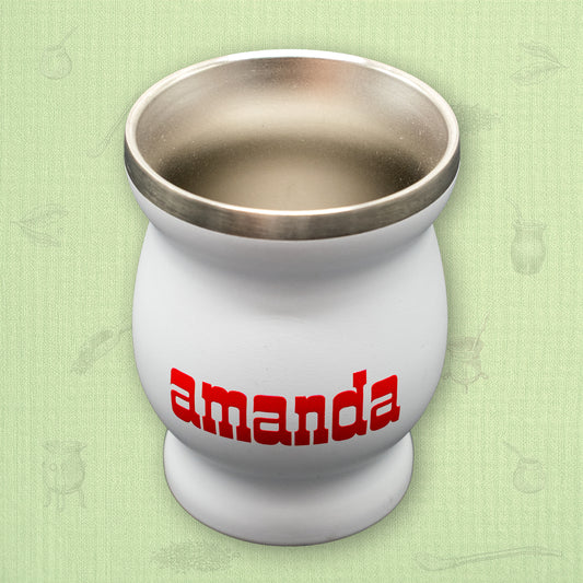 Mate Stainless Steel Amanda -white & red-